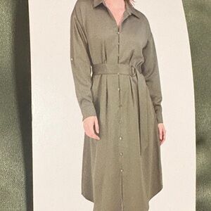 French Connection Olive Long Sleeve Dress